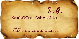 Komlósi Gabriella névjegykártya